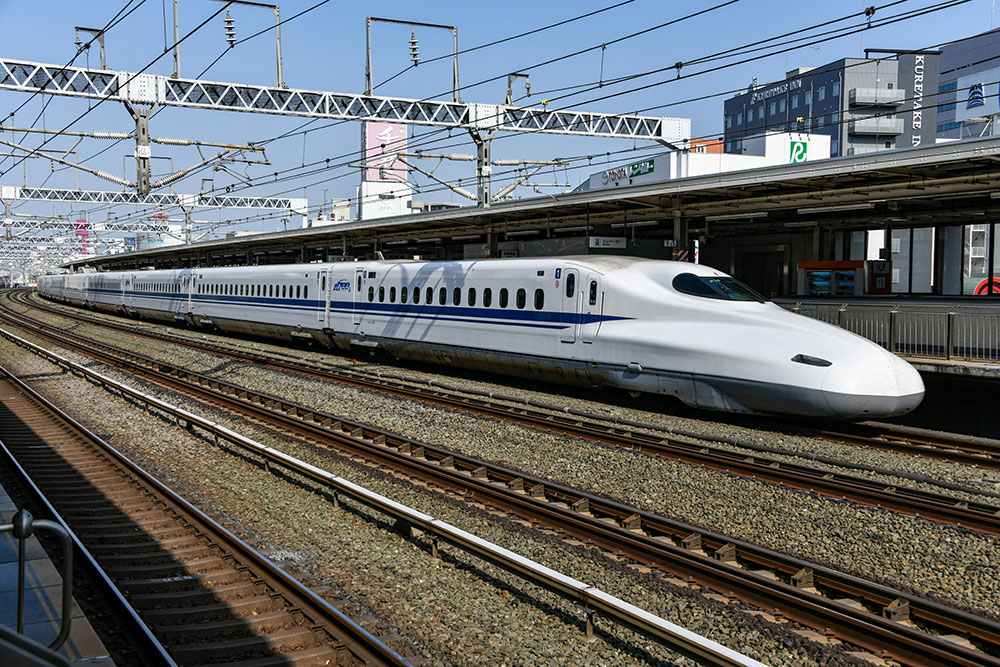 Shinkansen bullet train in Japan