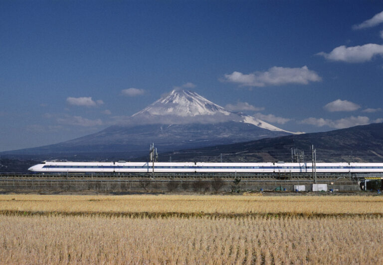 Shinkansen with Mount Fuji for a Tokyo versus Osaka Japan trip comparison
