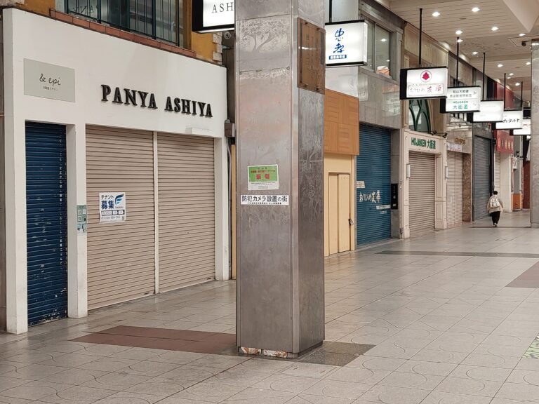 Japanese shopping street and local shops