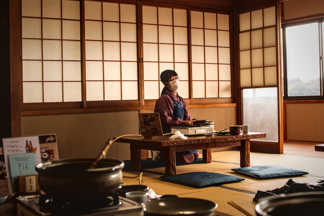Traditional Japanese food being prepared in Japan